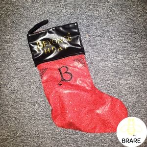 Boutique Christmas Stocking Special Promo BEYONCE Heat Red Glitter Like new